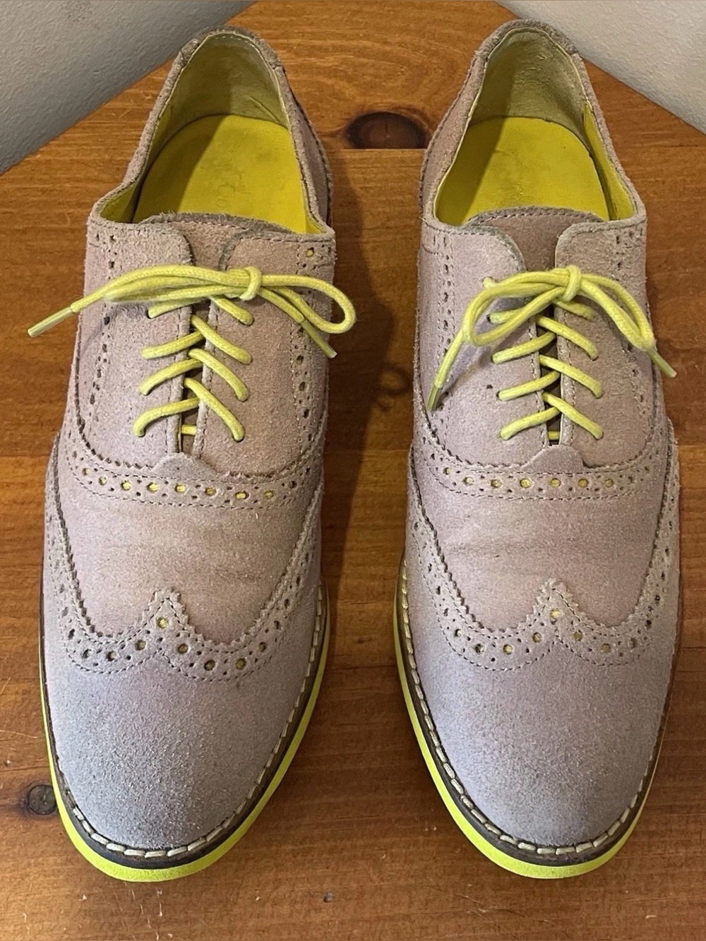 Cole Haan Alisa Oxford Shoes Wingtip Tan/Yellow Women’s Size 7 Leather Suede - Picture 6 of 7